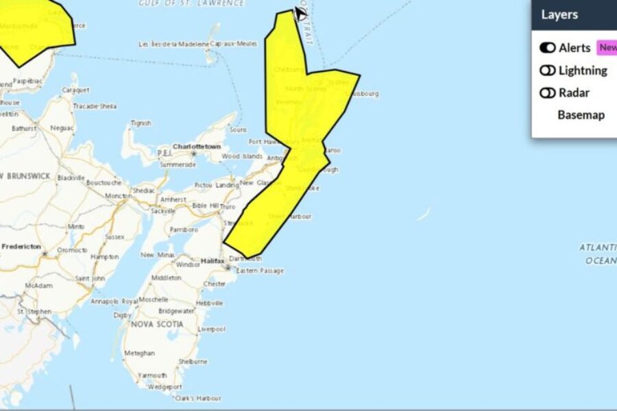 Strong winds for Halifax area, Guysborough County and Cape Breton