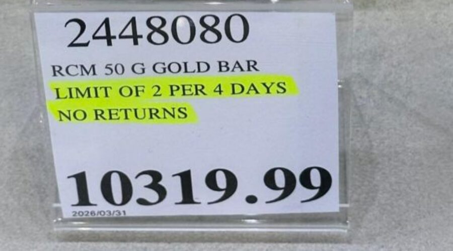 Start the car! Gold bars back in stock at Costco