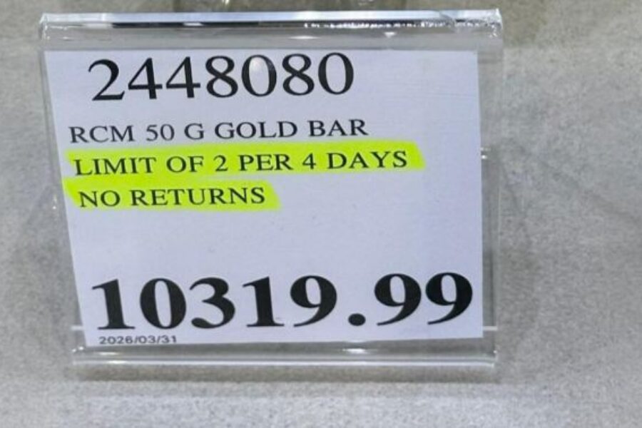 Start the car! Gold bars back in stock at Costco