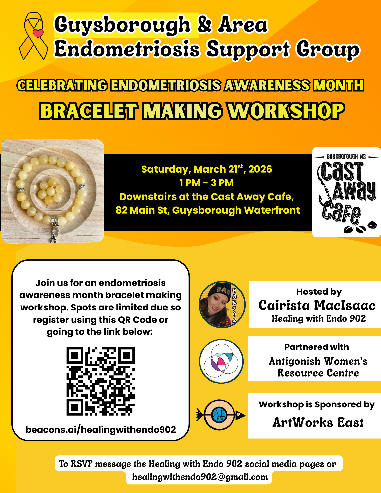 Guysborough & Area Endometriosis Support Group – Bracelet Making Workshop