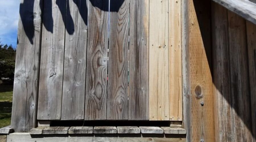 Cleaning a deck with bleach