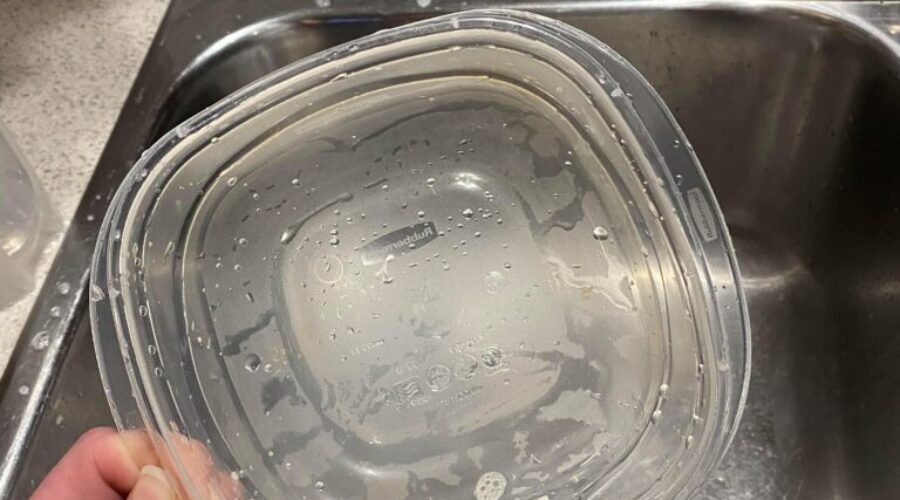 Trick for getting red sauce out of plastic