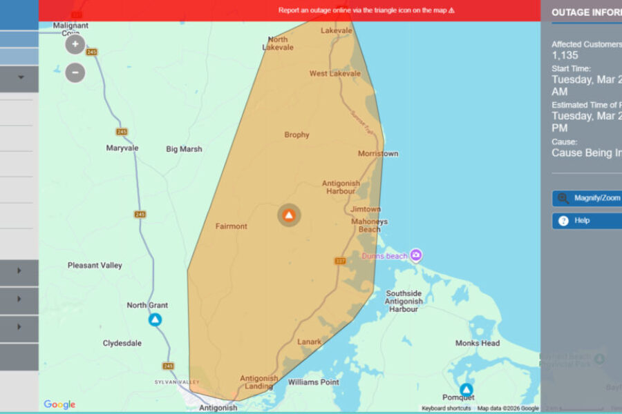 Power Outage in County of Antigonish on Tuesday