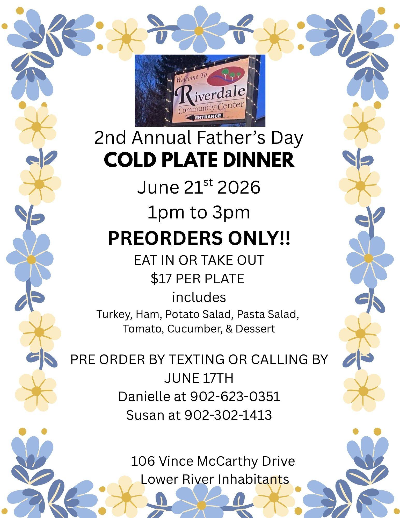 Fathers Day Cold Plate Dinner