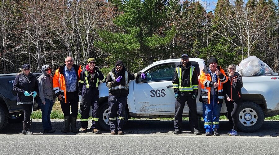 SGS Canada Inc in Point Tupper collects 165lbs of trash from roadside