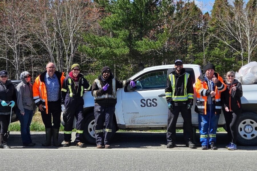 SGS Canada Inc in Point Tupper collects 165lbs of trash from roadside