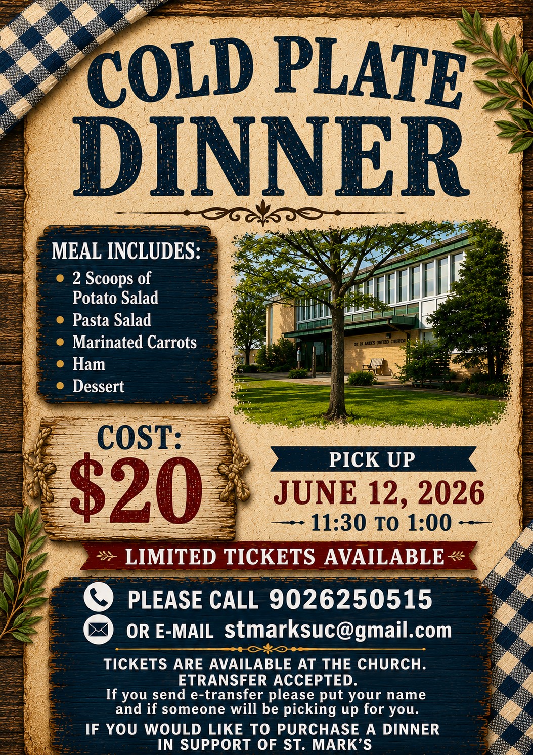 St. Marks take out cold plate