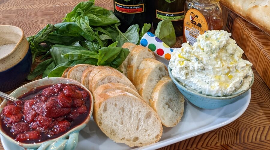 Recipe: Balsamic roasted strawberries and whipped feta