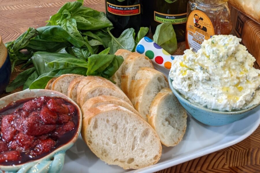 Recipe: Balsamic roasted strawberries and whipped feta